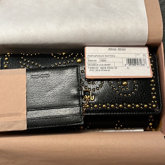 Miu Miu stub black wallet, NWT - Picture 3 of 9